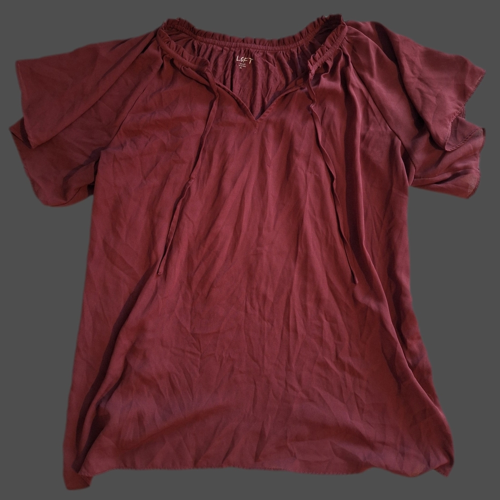 LOFT Deep Burgundy Blouse